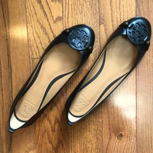 Tory Burch NEW Mini Miller Logo Flat Women’s Shoes Black